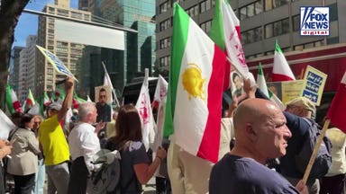 Demonstrators gather outside United Nations General Assembly