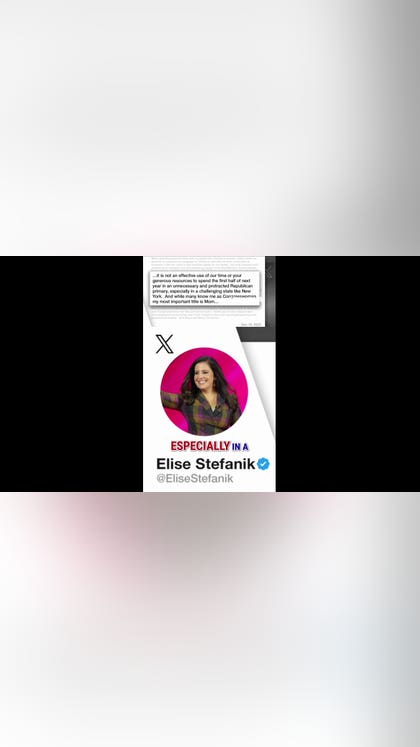 Elise Stefanik DROPS OUT of NY gubernatorial race, won't seek re-election
