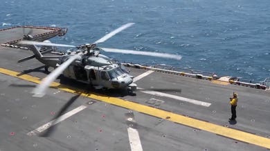 USS Boxer conducts flight operations in Arabian Sea during war with Iran