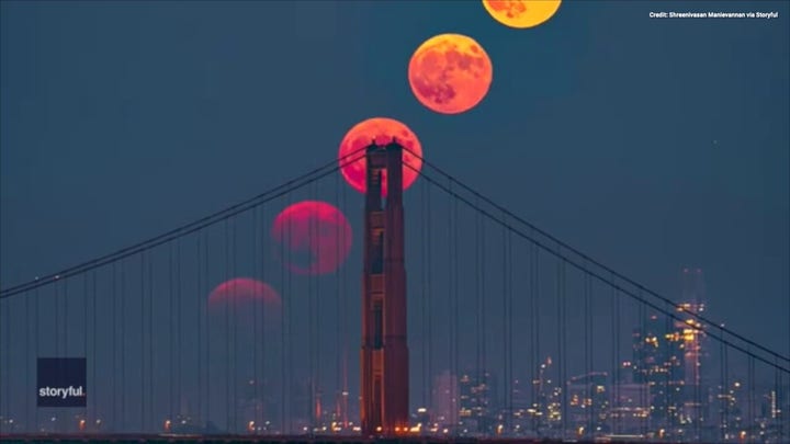 Watch as a rare blue supemoon rises above Golden Gate Bridge 