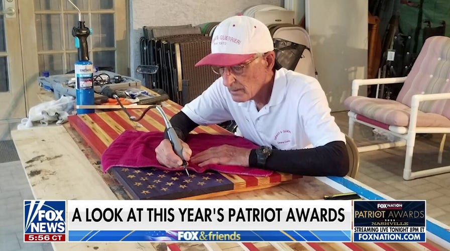 Third generation carpenter hand crafts awards for Patriot Awards recipients