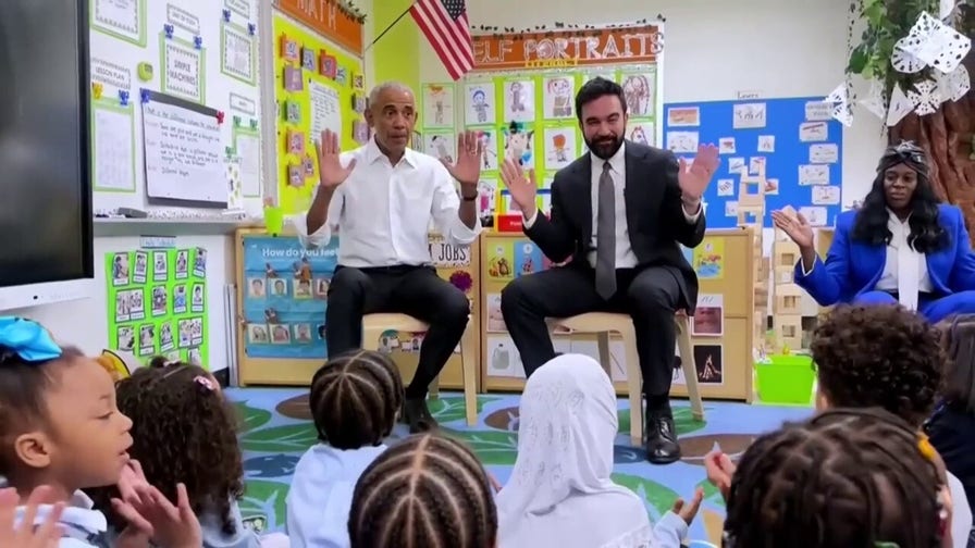 Obama, Mamdani perform 'Wheels on the Bus' at Bronx childcare center