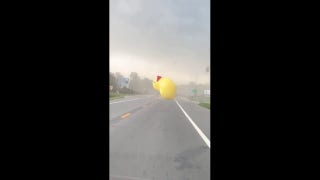 Giant inflatable duck blows across Michigan road - Fox News