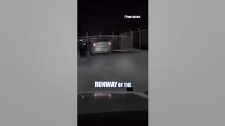 High-speed car chase ENDS on airport RUNWAY