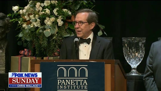 Power player: Chris Wallace receives the Panetta Institute's Jefferson-Lincoln Award