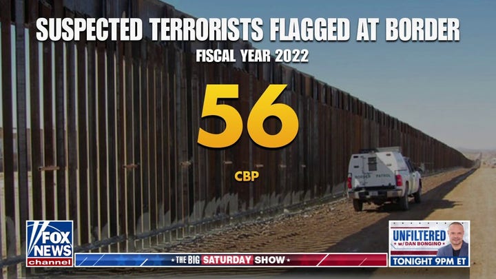 Dozens of suspected terrorists flagged at border in fiscal year of 2022