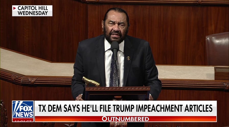 Texas Democrat announces plan to file Trump impeachment articles: 'Dastardly deeds'