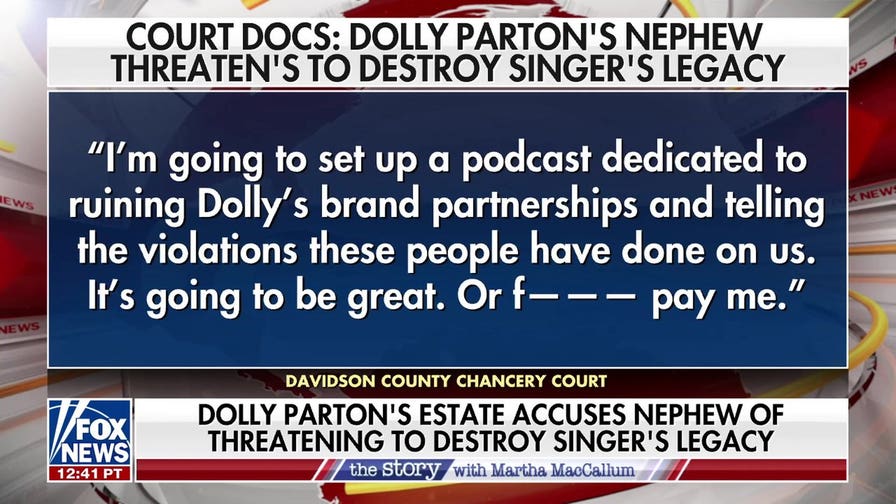 Dolly Parton’s estate accuses her nephew of threatening to destroy her legacy