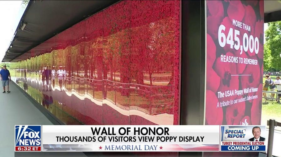 National Mall displays flower wall to honor fallen service members this Memorial Day