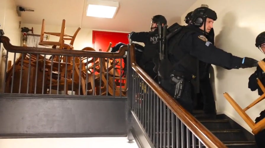 NYPD release footage from inside barricaded Columbia building