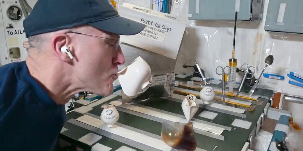 Astronaut drinks coffee in space in amazing video
