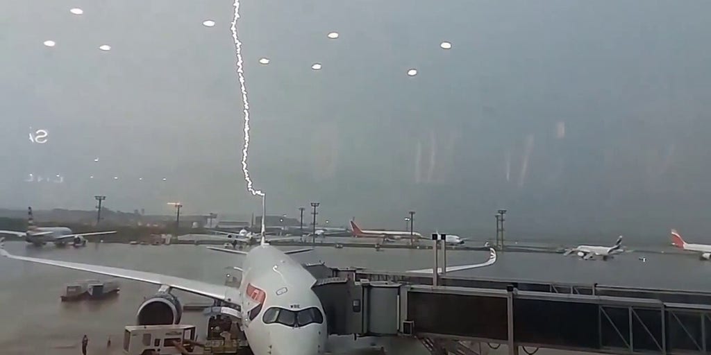 British Airways plane appears to get struck by lightning in Brazil
