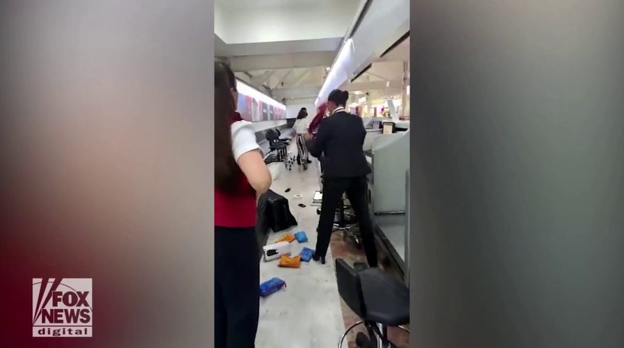 Shocking video shows woman throwing tantrum at airport