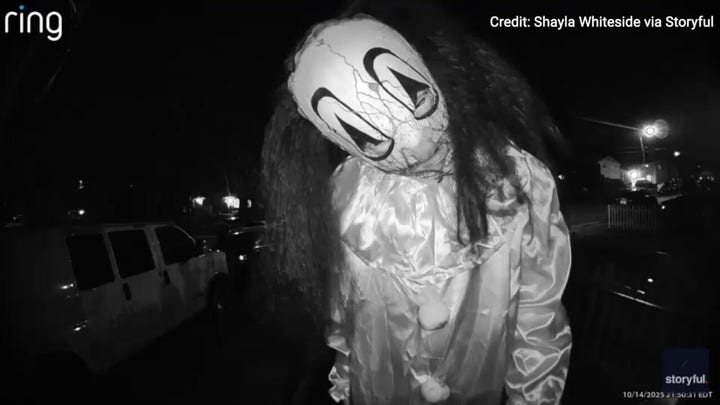 Un aterrador vídeo muestra a un trío vestido con Halloween aterrorizando a Virginia