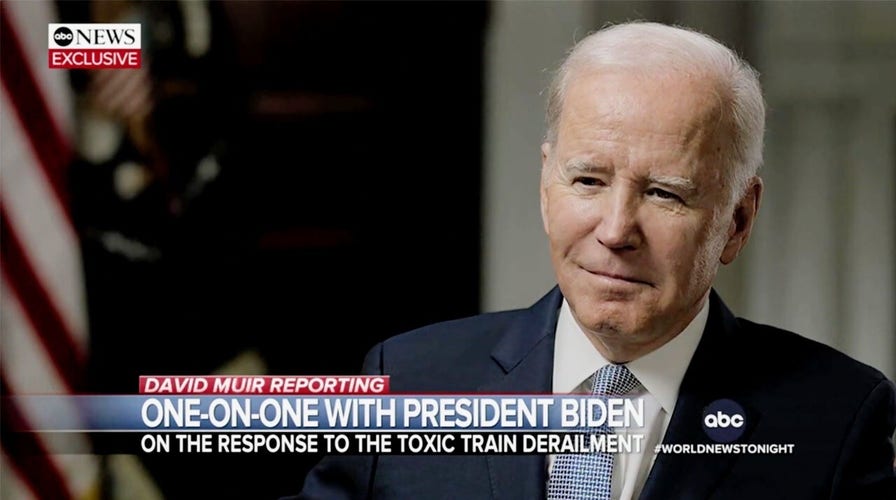 Biden dismisses criticism of his handling of Ohio train derailment during ABC interview