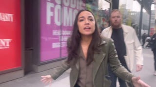 Pro-Palestinian protesters AOC outside theater, demand she call Israel-Hamas war a ‘genocide’ - Fox News