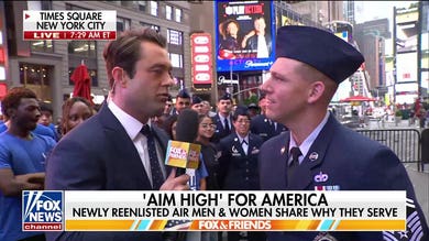 US Air Force celebrates 79th birthday with Times Square enlistment ceremony