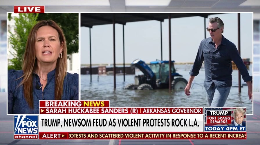 Sarah Huckabee Sanders calls out Newsom for 'insane' National Guard fight