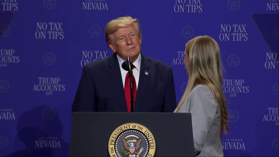 Trump runs after escaped toddler, says he doesn't want him to be 'Biden and fall off the stage'