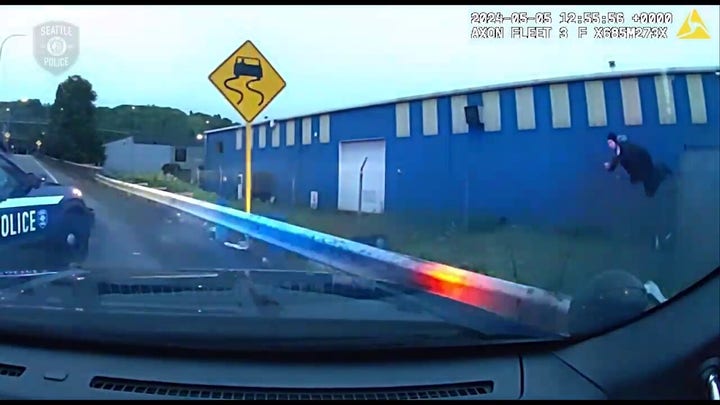 Seattle police chase suspect asks for cigarette after getting caught hiding in dumpster