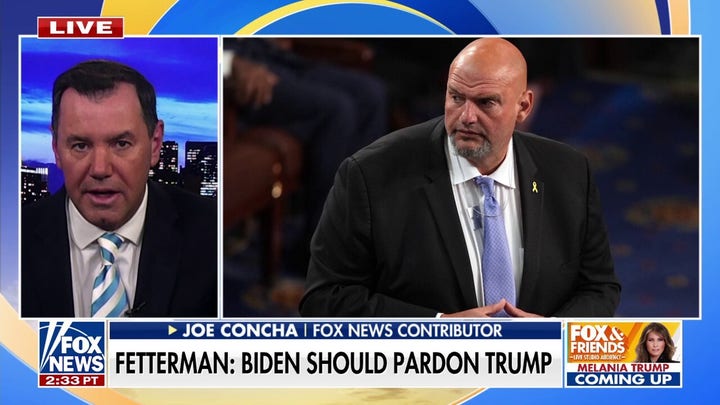 Sen. Fetterman discusses Biden potentially pardoning Trump