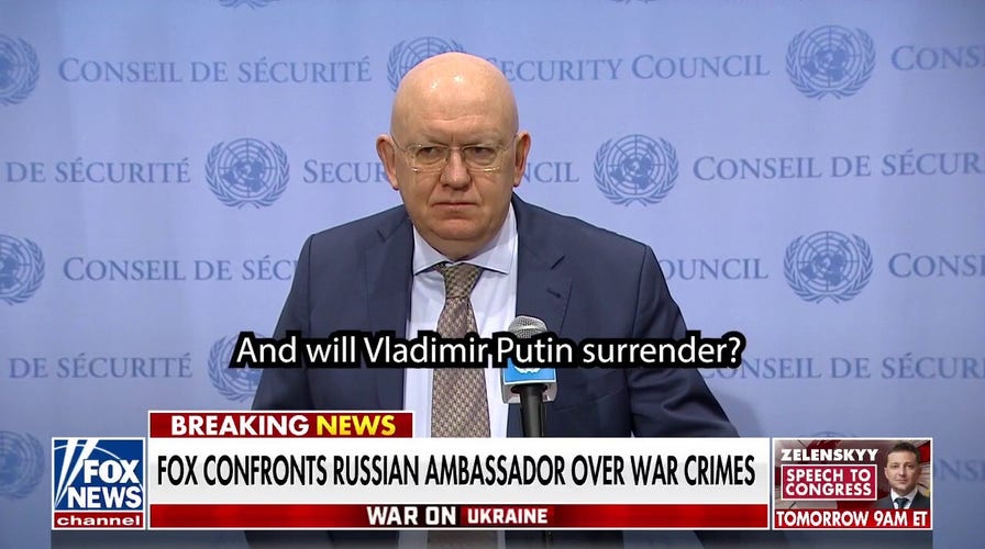 Fox News confronts Russian ambassador over war crimes