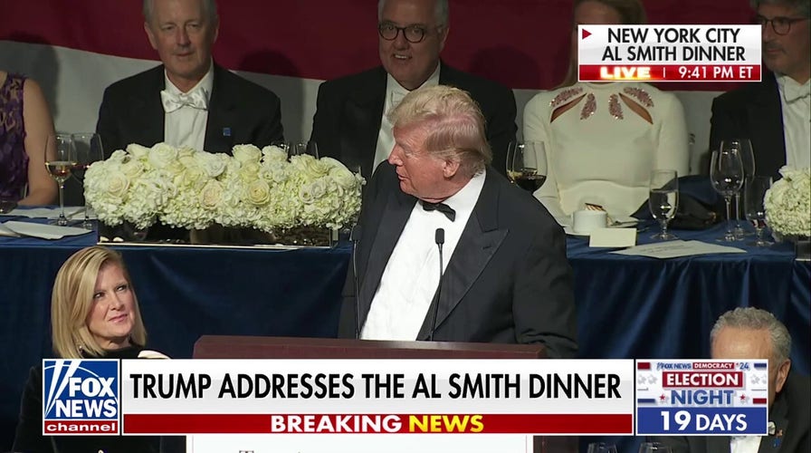 Trumps cracks subpoena joke during Al Smith Dinner