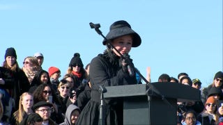 Mary Todd Lincoln impersonator eulogizes the penny at mock funeral