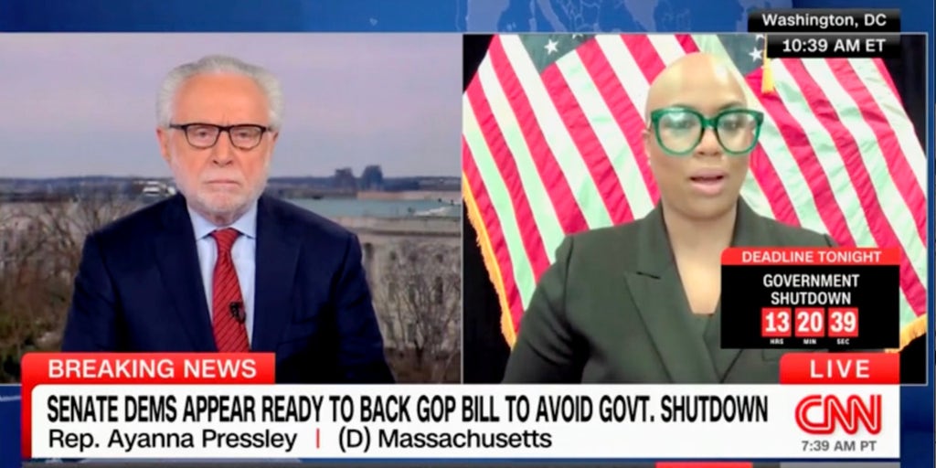 Rep. Ayanna Pressley urges Senate Democrats to oppose spending bill, risk government shut down