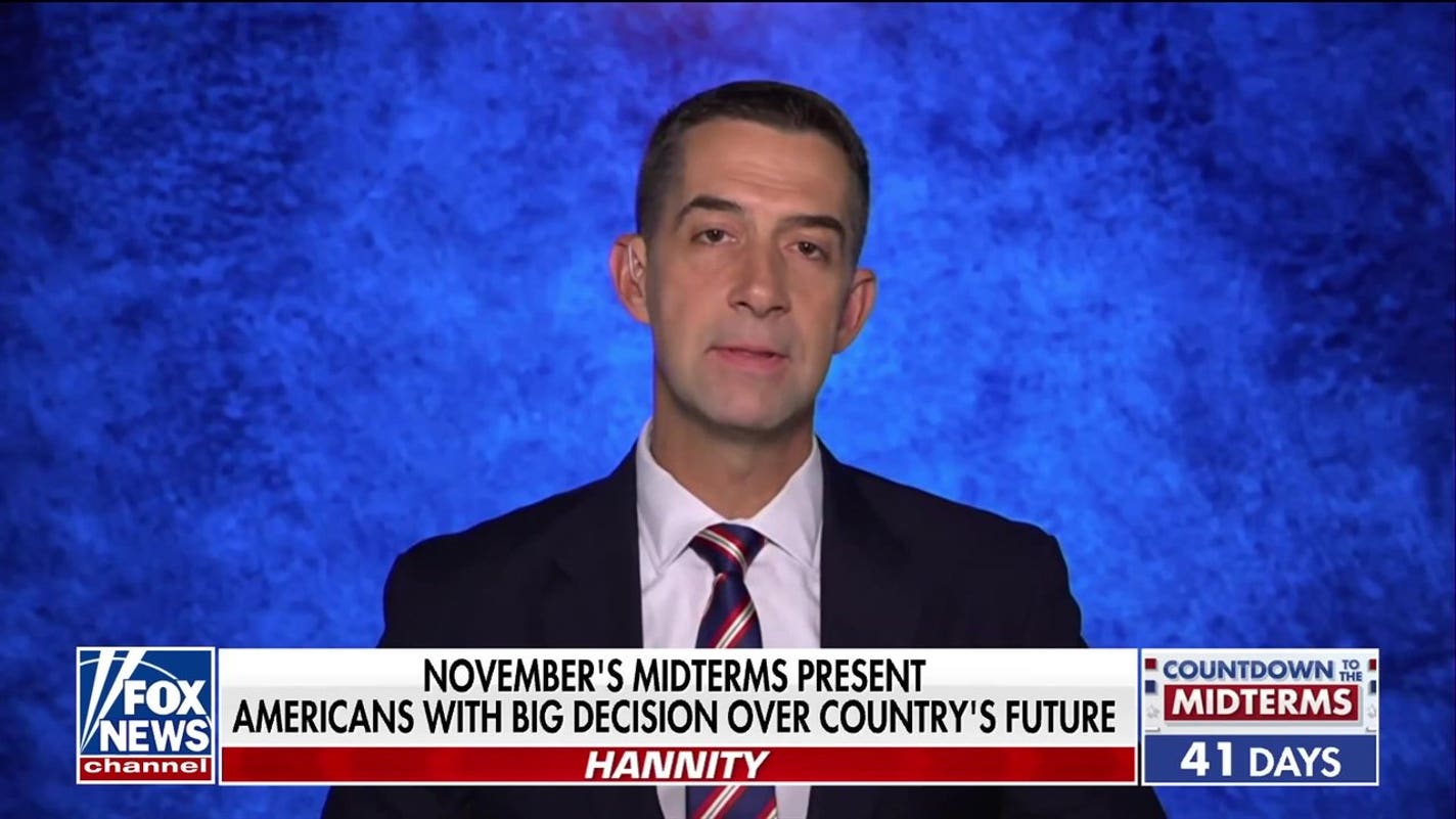 Sen Tom Cotton says his opponent wants to undercut workers in Arkansas