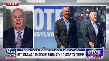 Karl Rove reacts to Obama reportedly 'anxious' Biden could lose to Trump: 'Suffering in office'