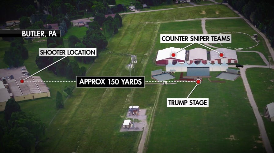 Animation illustrates where would-be assassin stood when Trump was shot during a campaign rally in Butler