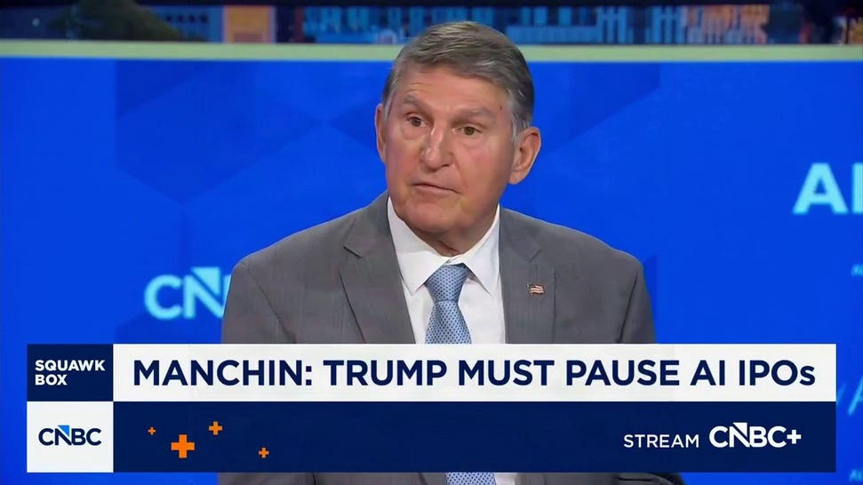 Joe Manchin urges Trump to pause AI IPOs to ‘save humanity’