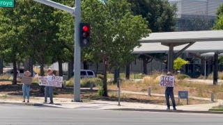 Demonstrators protest data centers in California