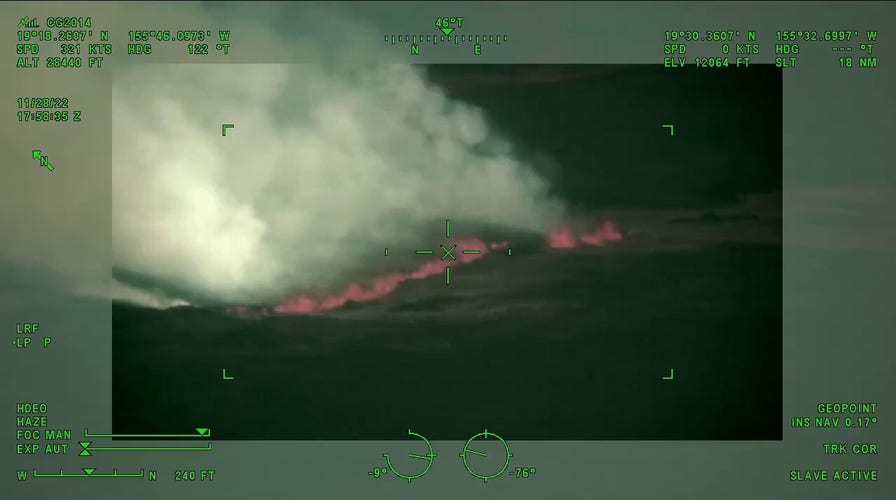 US Coast Guard aerial video shows Mauna Loa eruption lava flow on Hawaii's Big Island