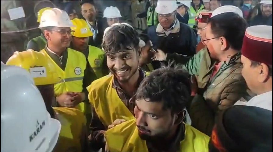 All 41 trapped Indian tunnel workers dramatically pulled to safety