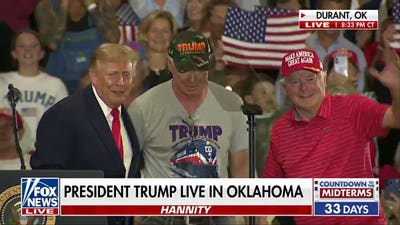 ‘Honor of a lifetime’: Supporters join President Trump on stage at Oklahoma rally