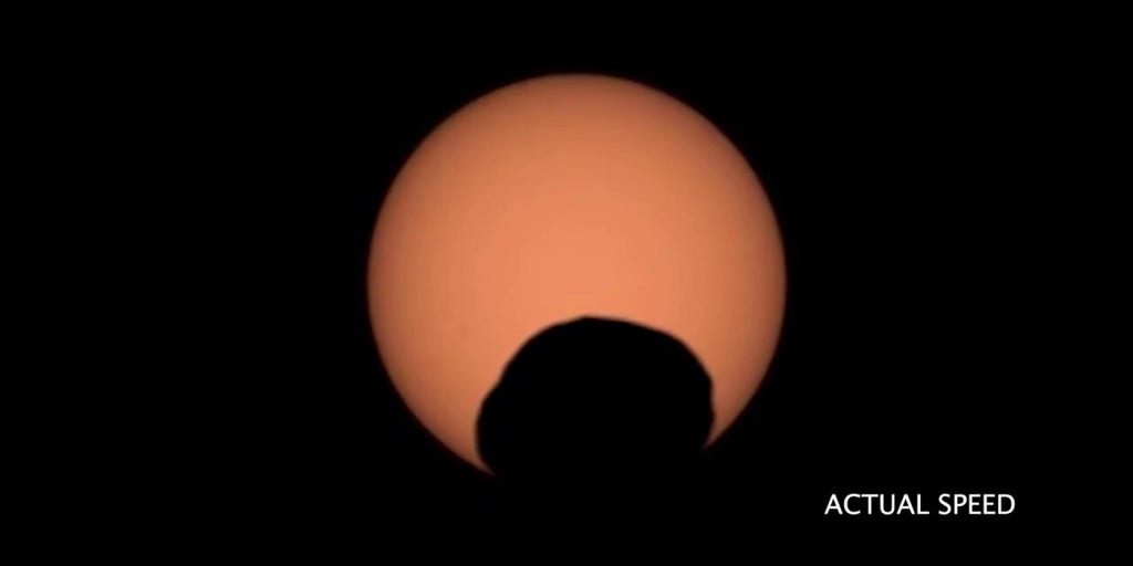 NASA rover captures silhouette of a Martian moon in stunning video