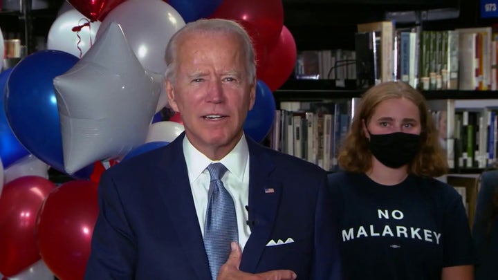 Joe Biden speaks after securing the 2020 Democratic presidential nomination