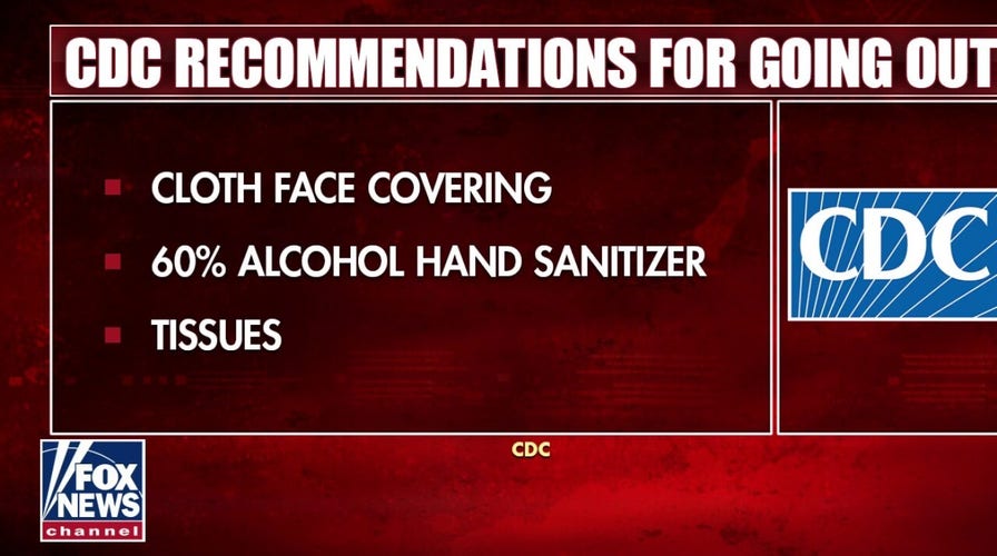 CDC advises having a face mask, hand sanitizer, and tissues when venturing out