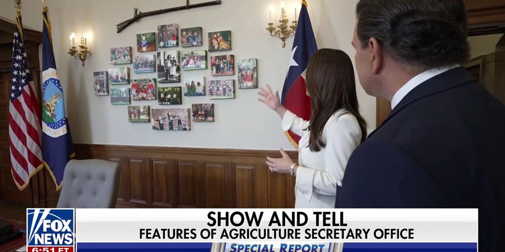 Agriculture Secretary Brooke Rollins shows off her new office