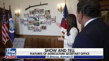 Agriculture Secretary Brooke Rollins shows off her new office