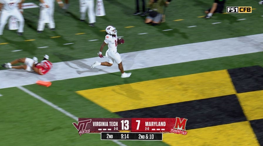 Ethan Grunkemeyer finds Jeffrey Overton Jr. for 49-yard TD, extending Virginia Tech’s lead over Maryland