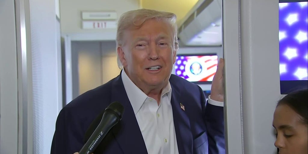 Trump talks golf while returning home from Scotland