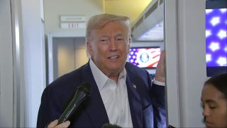 Trump talks golf while returning home from Scotland