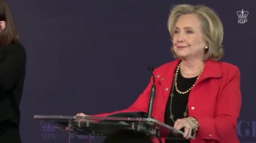 Hillary Clinton repeatedly interrupted by protesters at Columbia University