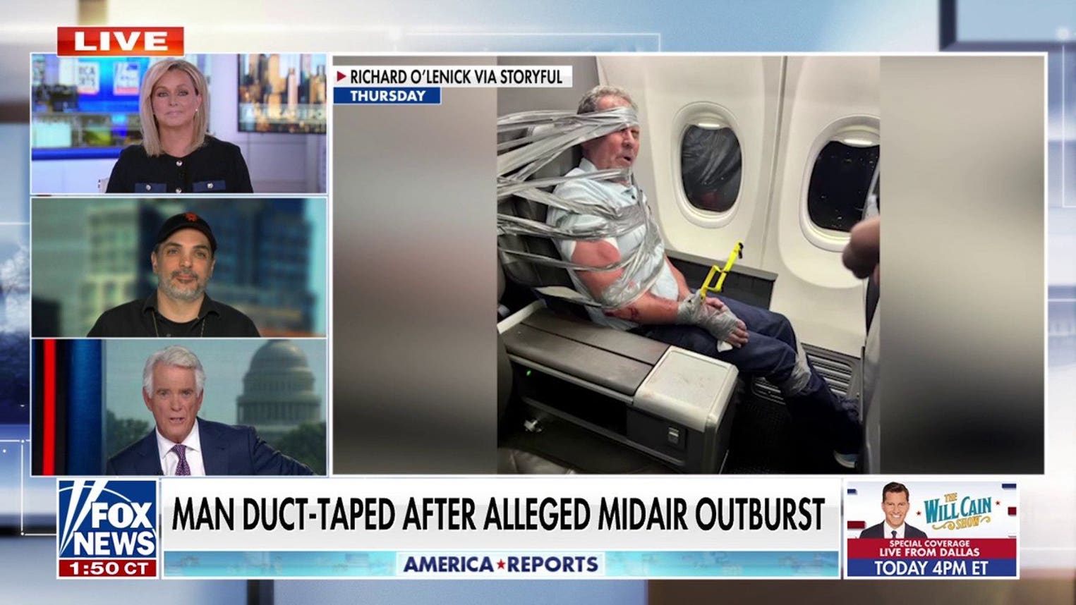 Mid-air meltdown results in man duct taped and zip-tied to seat