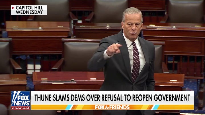 Sen. Thune delivers fiery remarks as shutdown drags on: 'This isn't a political game!'