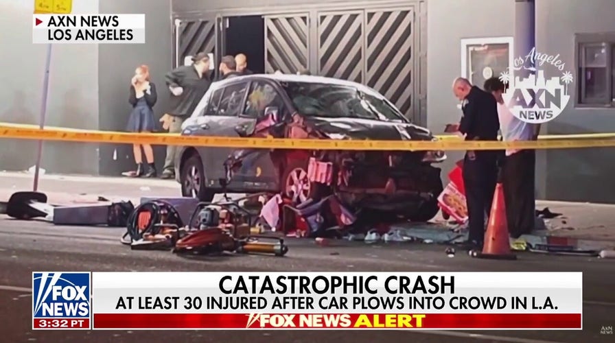 Driver shot after plowing into crowd in Los Angeles, injuring 30