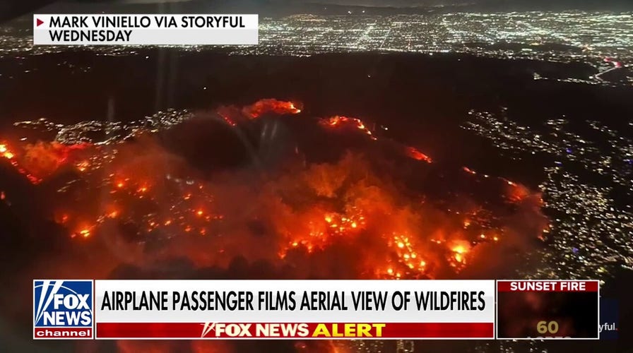 Airline passenger films unbelievable view of California wildfires: 'My jaw hit the floor'